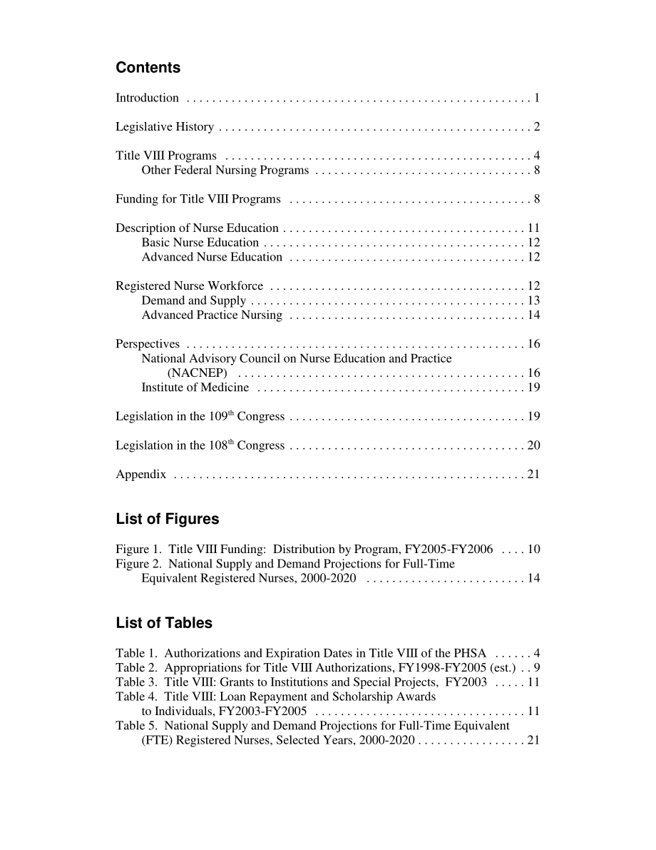 [20050310]RL32805_《公共卫生服务法》第八篇中的护理劳动力计划.pdf_第3页