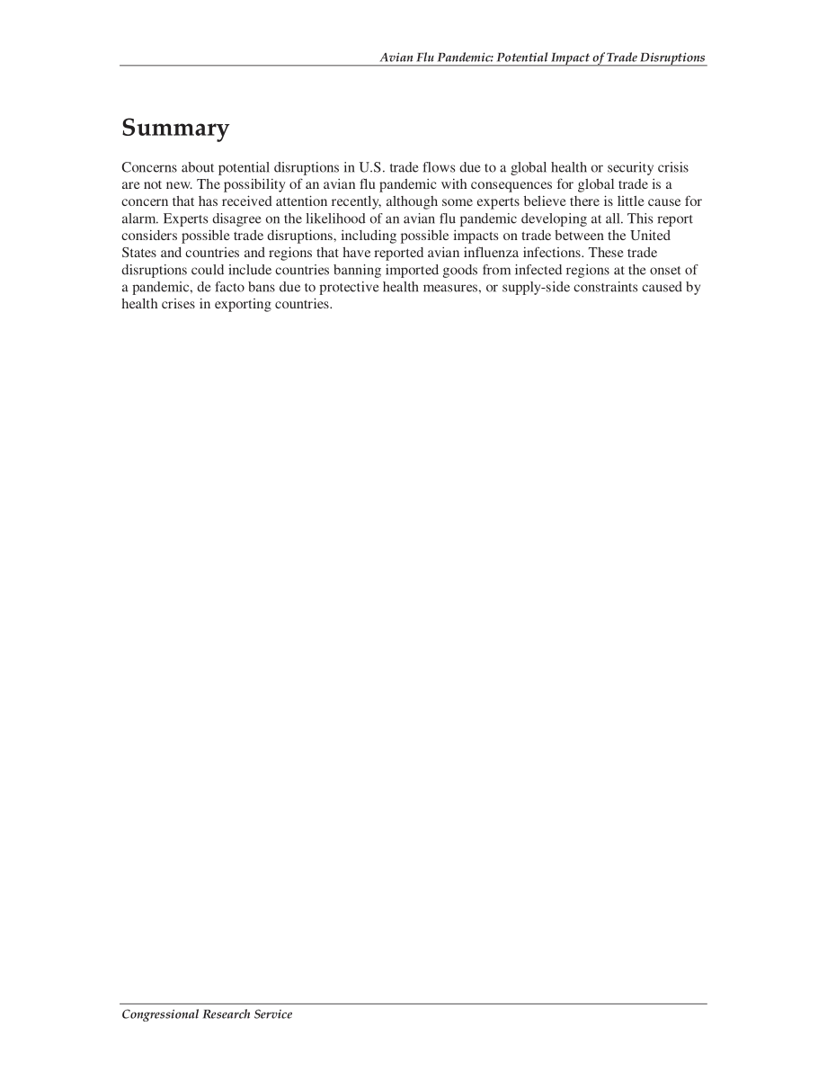 [20080508]RS22453_禽流感大流行：贸易中断的潜在影响.pdf_第2页