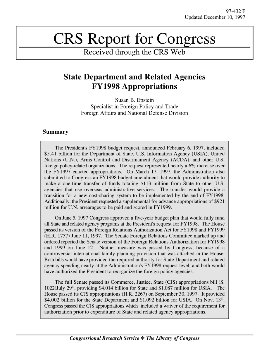 [19971210]97-432F_国务院和相关机构1998财年拨款.pdf_第1页