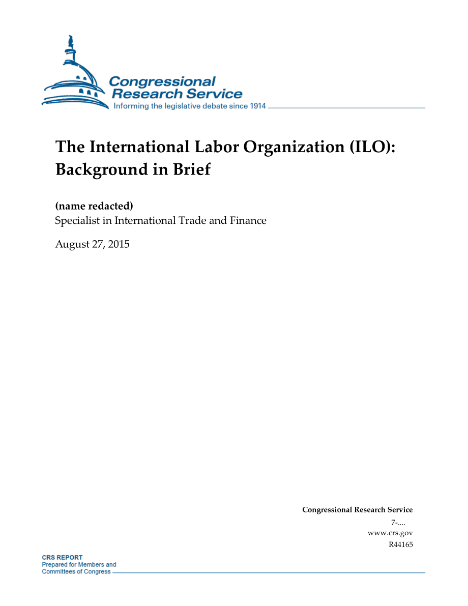 [20150827]R44165_国际劳工组织（ILO）：背景简介.pdf_第1页