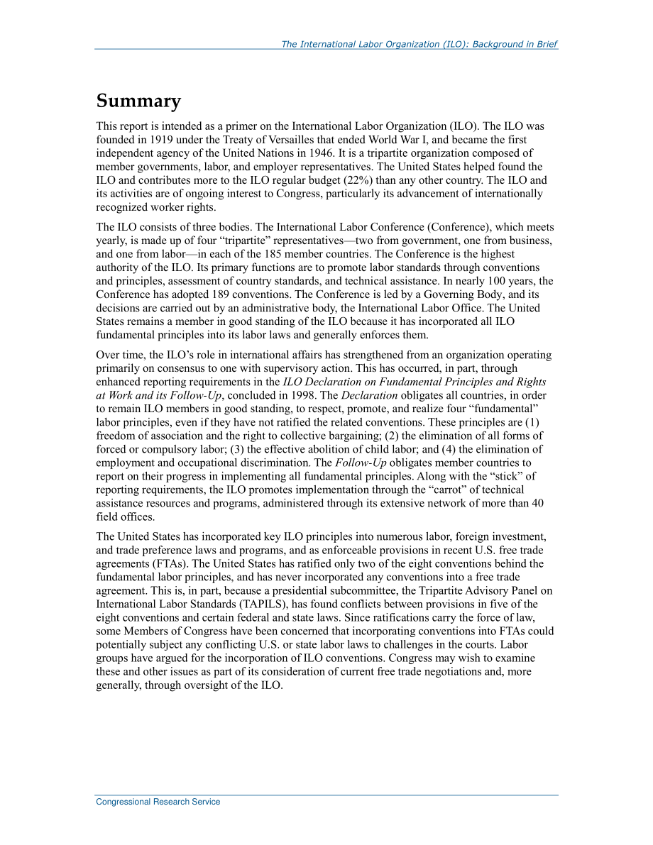 [20150827]R44165_国际劳工组织（ILO）：背景简介.pdf_第2页