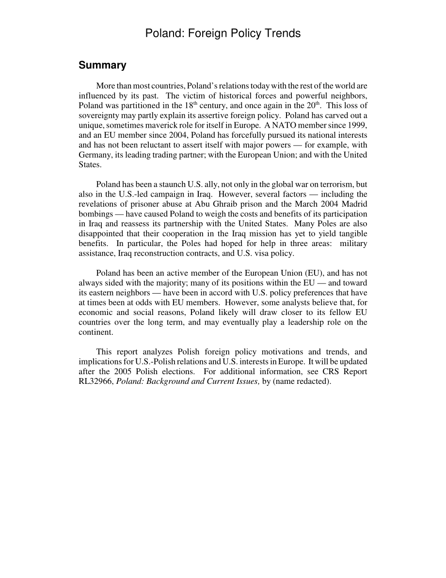 [20050621]RL32967_波兰：外交政策趋势.pdf_第2页
