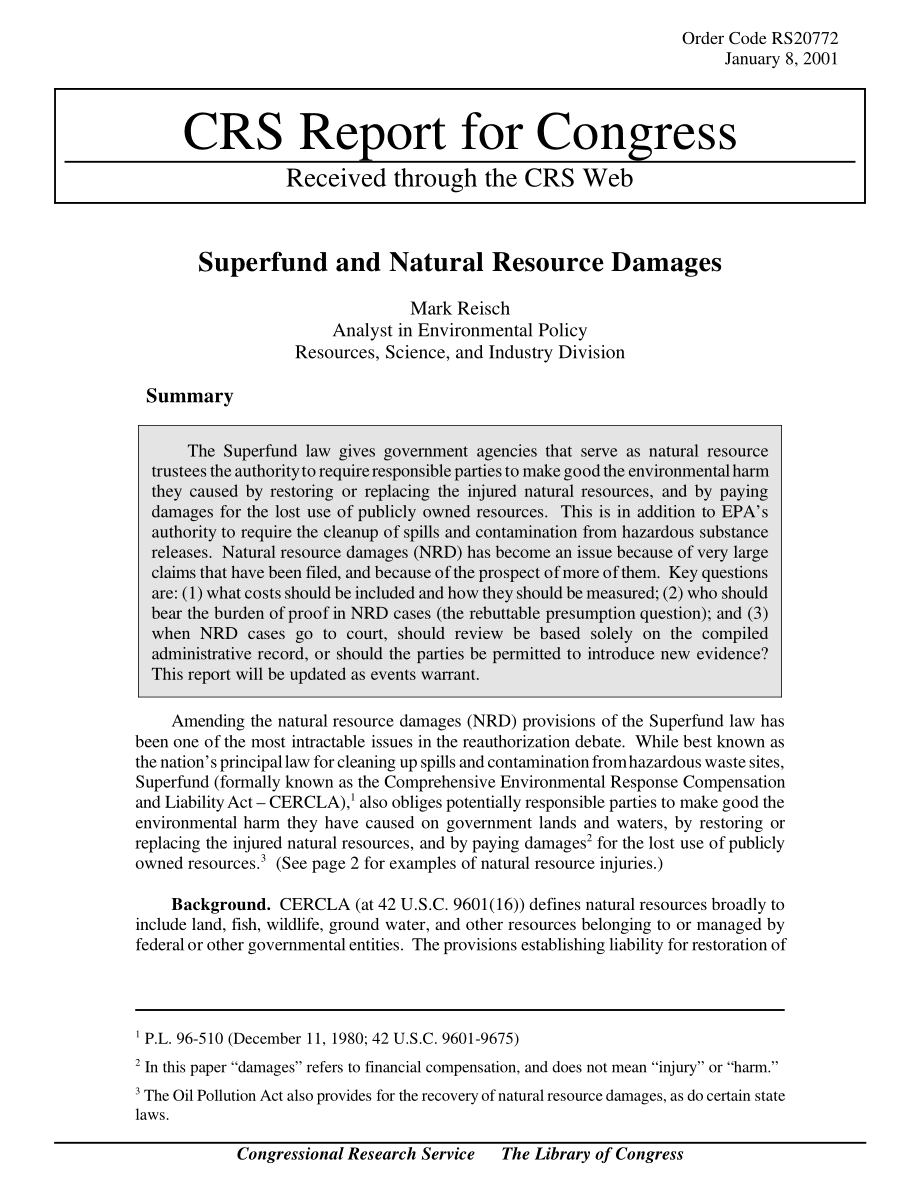 [20010108]RS20772_超级基金和自然资源损害.pdf_第1页
