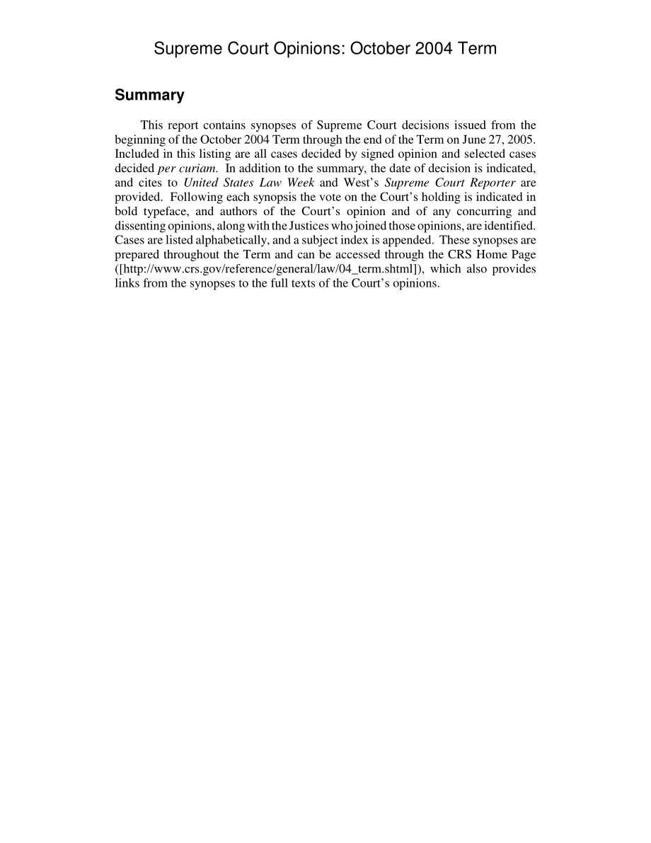 [20050727]RL33026_最高法院意见：2004年10月任期.pdf_第2页