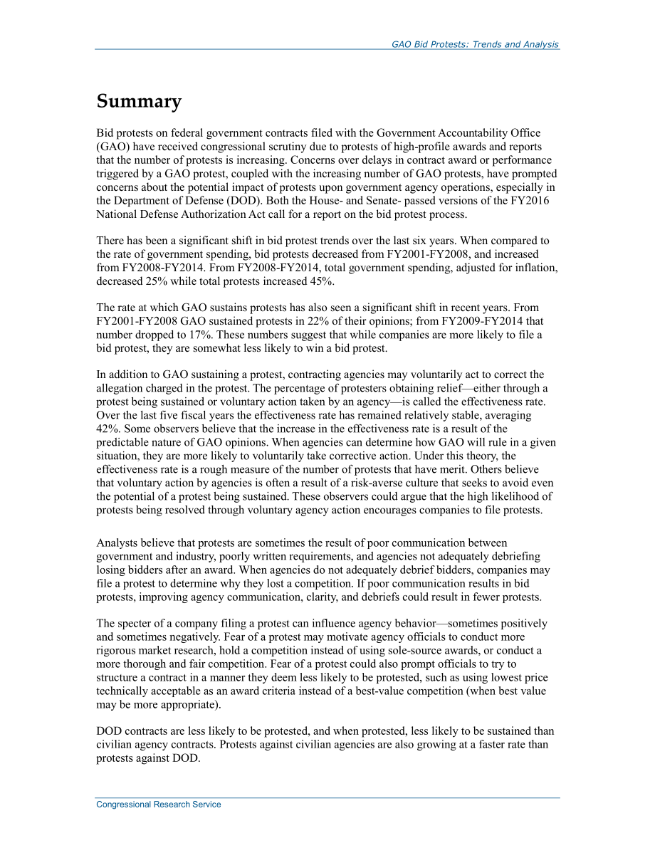 [20150721]R40227_GAO投标抗议：趋势和分析.pdf_第2页
