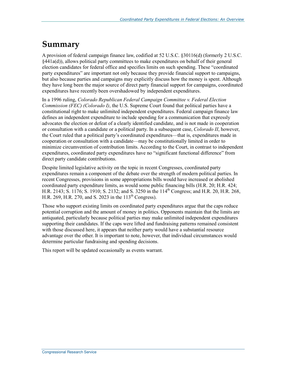 [20160815]RS22644_协调联邦选举中的政党支出：概述.pdf_第2页