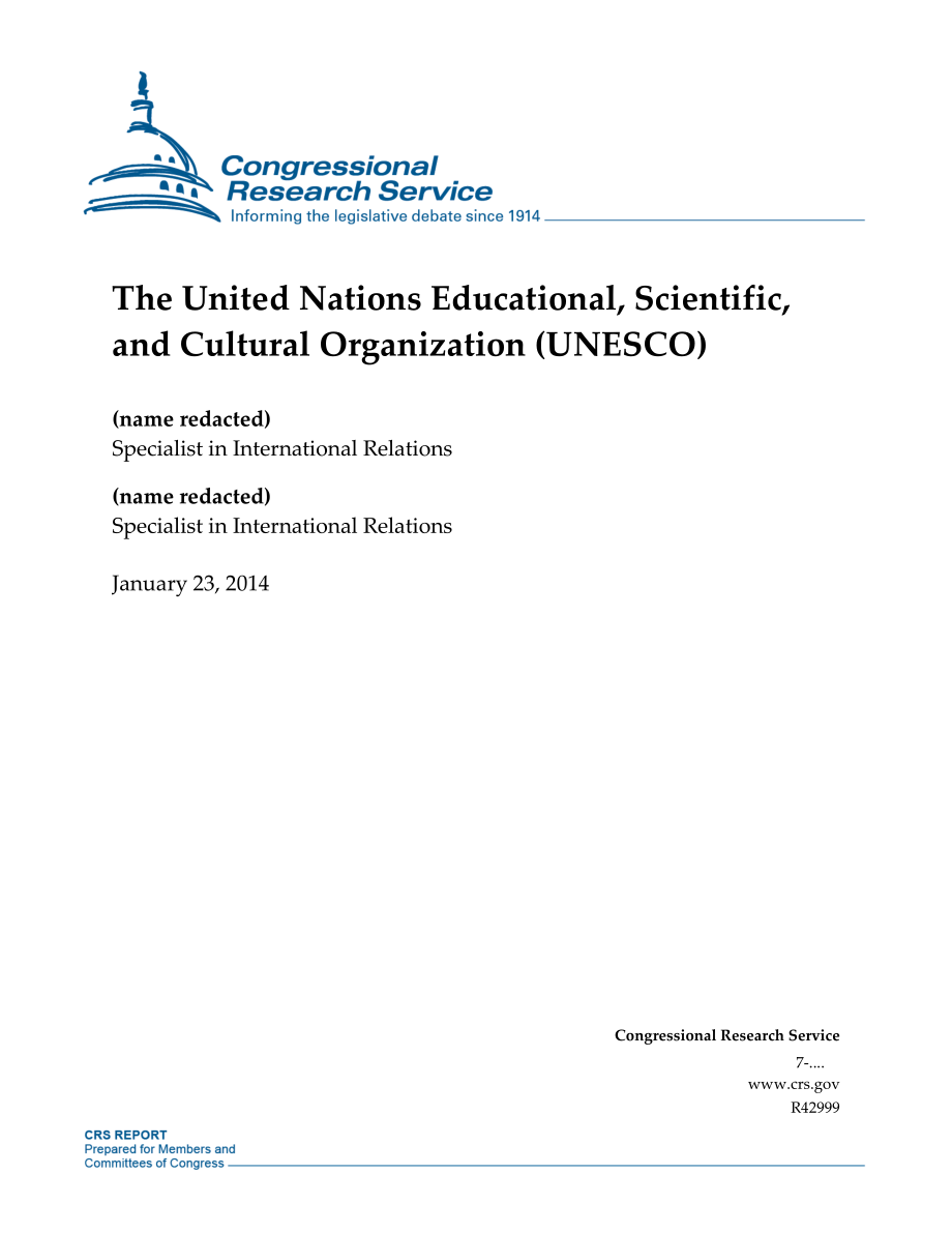 [20140123]R42999_联合国教育、科学及文化组织（UNESCO）.pdf_第1页