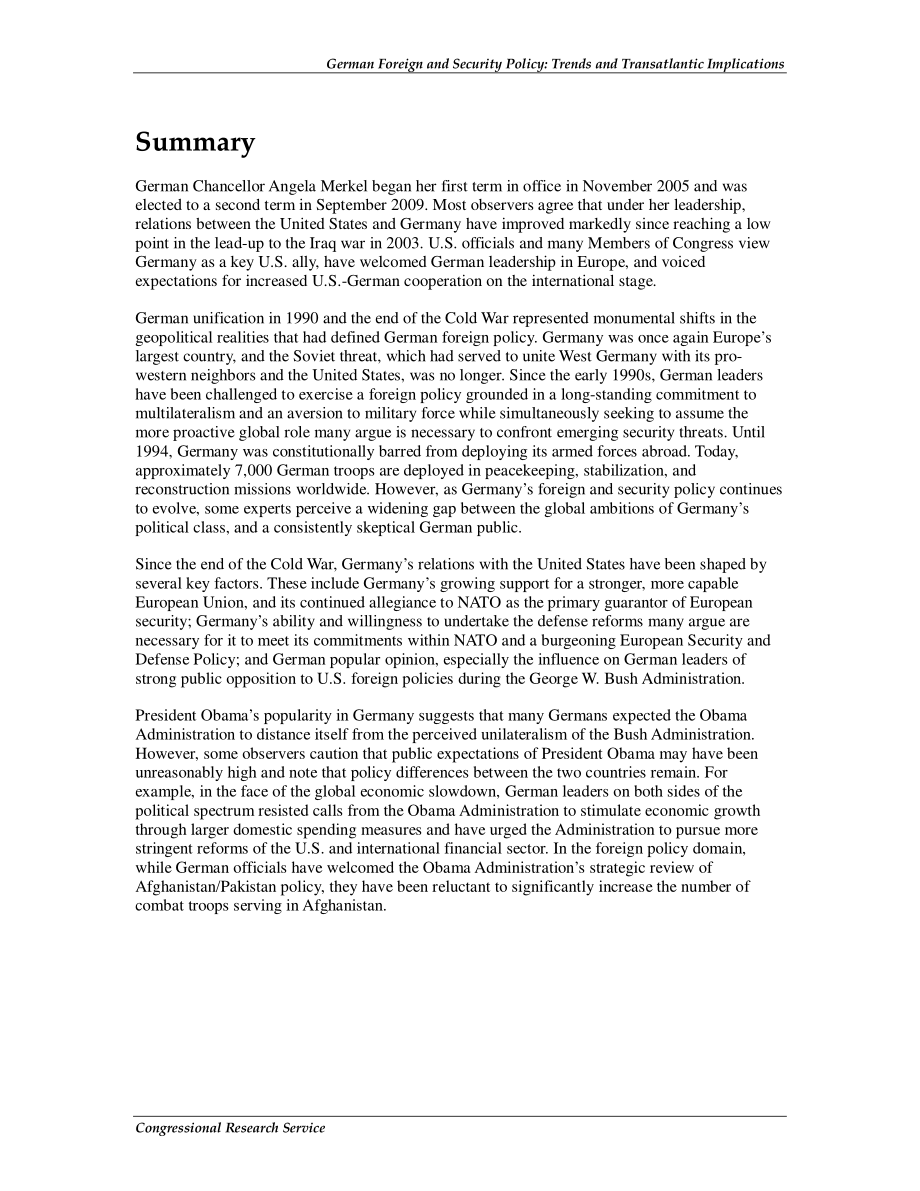 [20100316]RL34199_德国外交和安全政策：趋势和跨大西洋影响.pdf_第2页