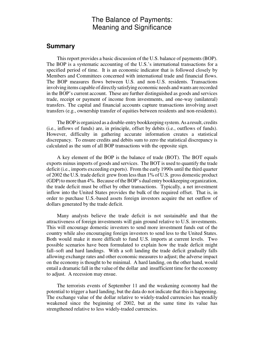 [20030430]RL31220_国际收支平衡：意义和意义.pdf_第2页