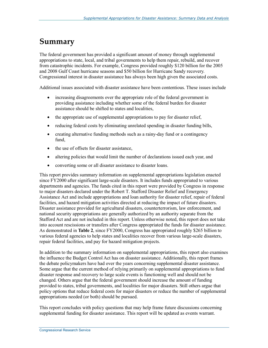 [20141001]R43665_灾害援助追加拨款：汇总数据和分析.pdf_第2页