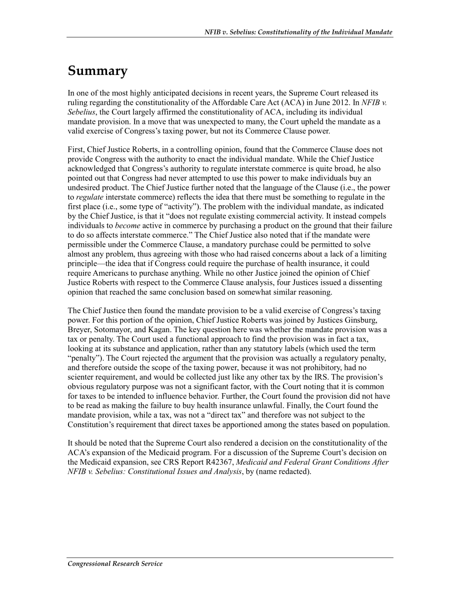 [20120903]R42698_NFIB诉西贝利厄斯案：个人授权的合宪性.pdf_第2页