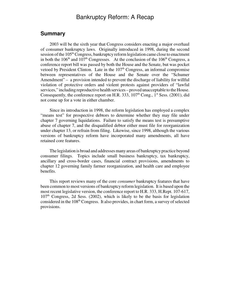 [20030113]RL31706_破产改革：扼要重述.pdf_第2页