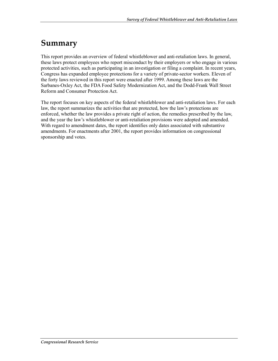 [20130422]R43045_联邦检举人和反报复法调查.pdf_第2页