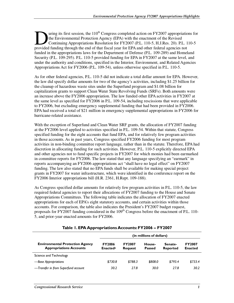 [20070601]RS22386_环境保护局：2007财年拨款概要.pdf_第2页