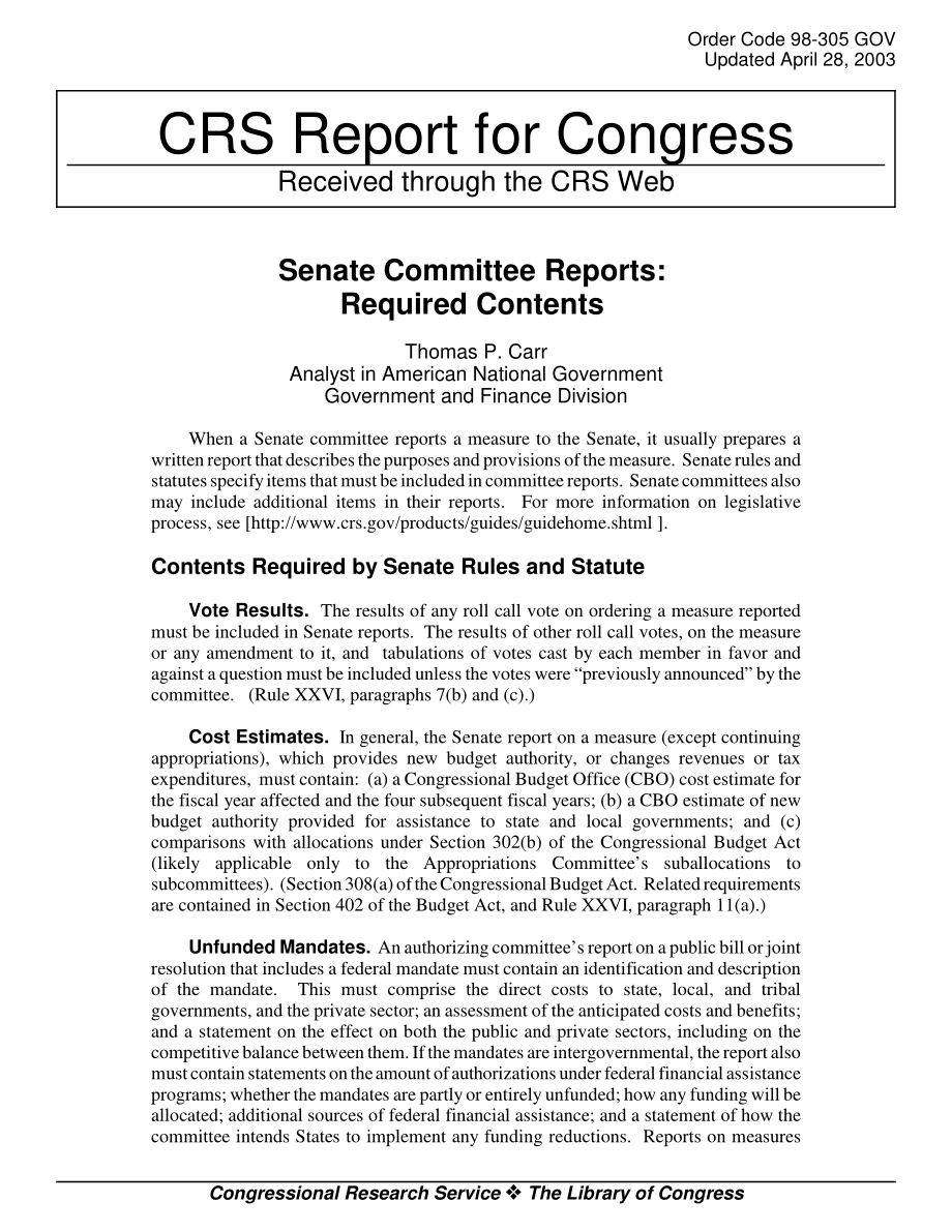 [20030428]98-305GOV_参议院委员会报告：所需内容.pdf_第1页