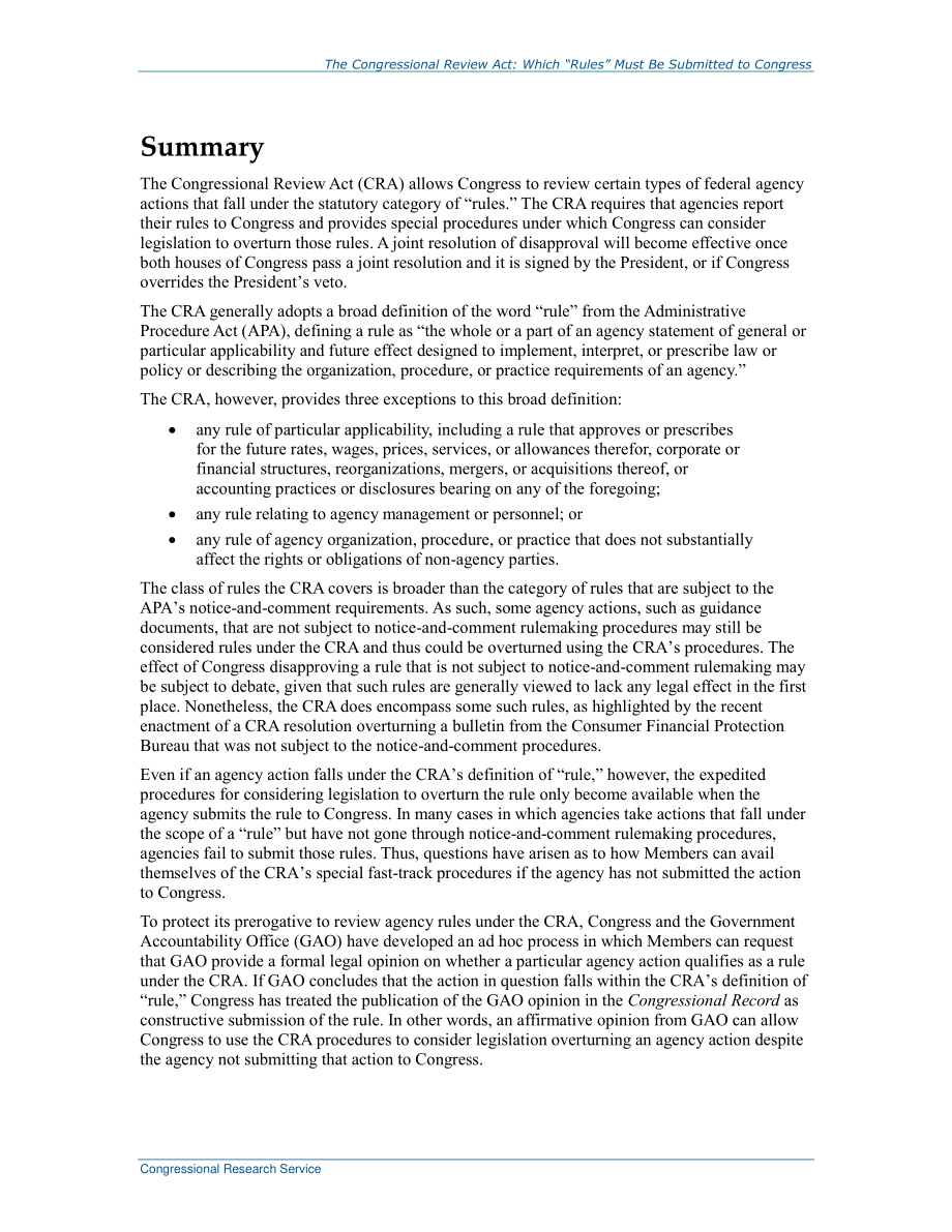 [20190306]R45248_国会审查法案：确定哪些“规则”必须提交国会.pdf_第2页