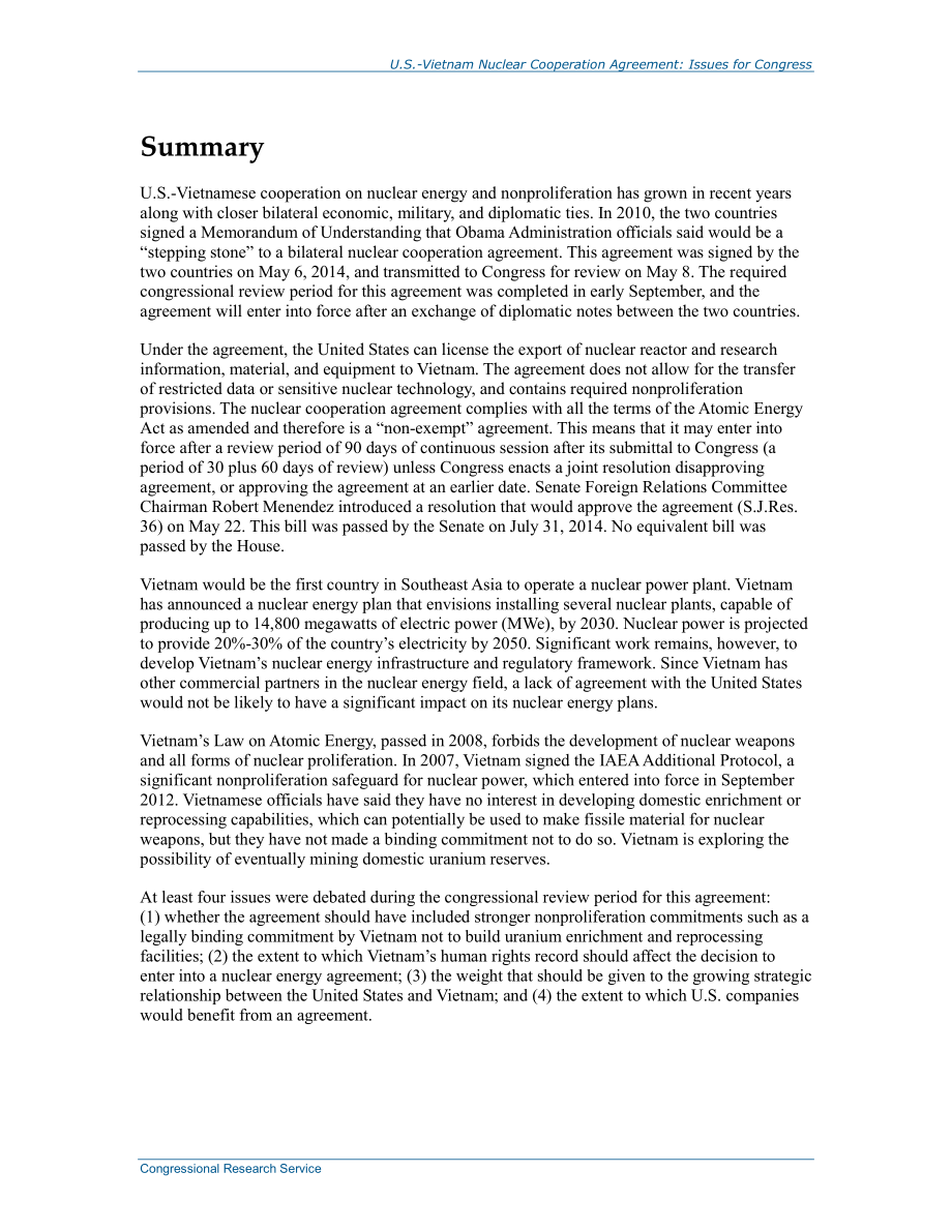 [20140915]R43433_美越核合作协议：国会议题.pdf_第2页