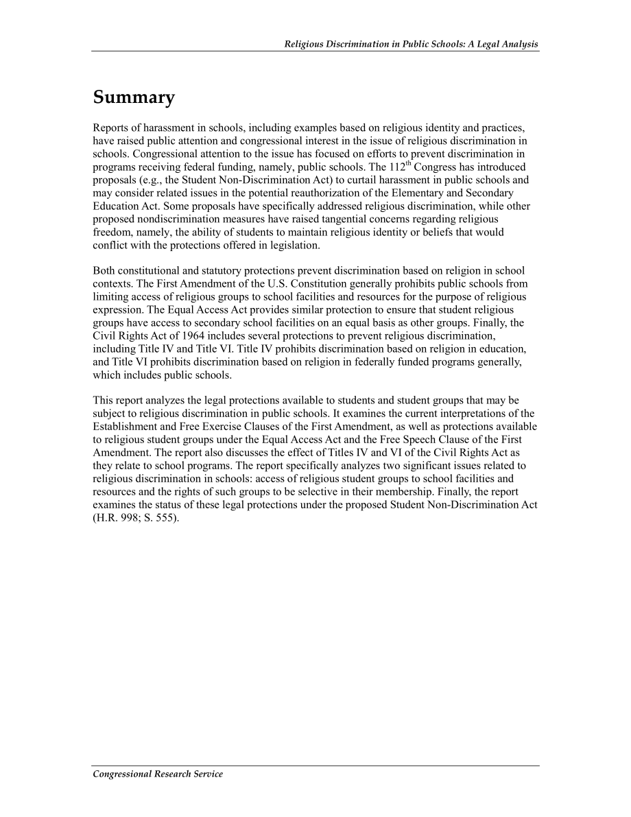 [20120725]R42626_公立学校的宗教歧视：法律分析.pdf_第2页