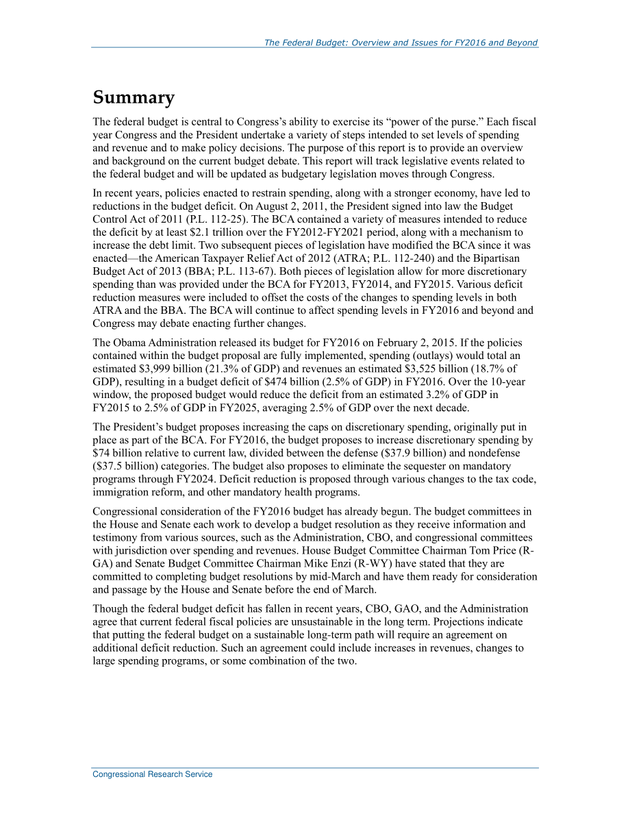 [20150306]R43933_联邦预算：2016财年及以后的概述和问题.pdf_第2页