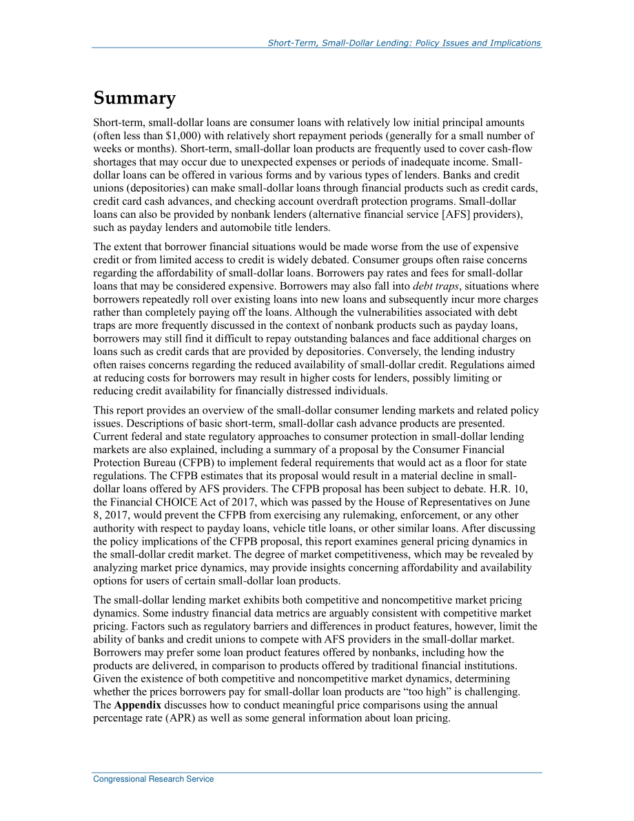 [20170614]R44868_短期小额贷款：政策问题和影响.pdf_第2页