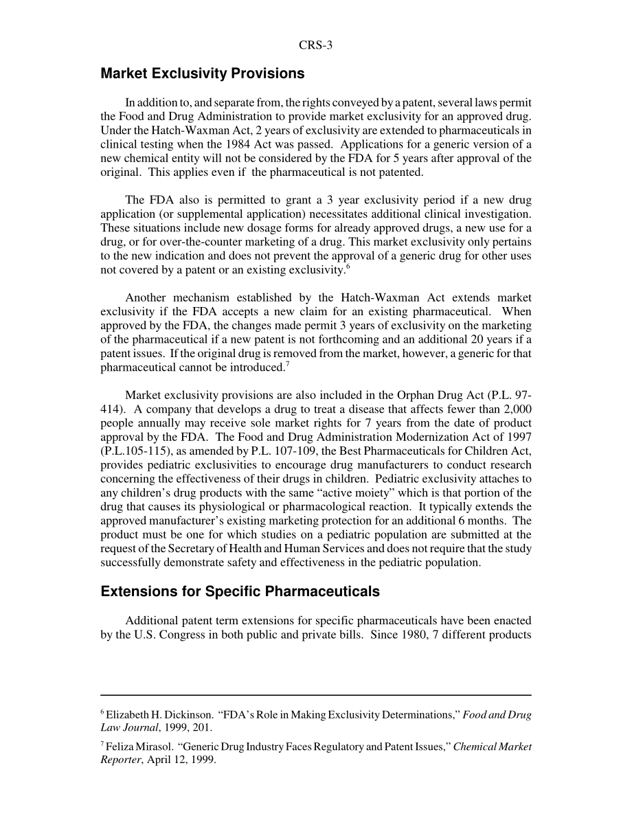 [20020131]RS21129_药品专利期限延长：简要说明.pdf_第3页