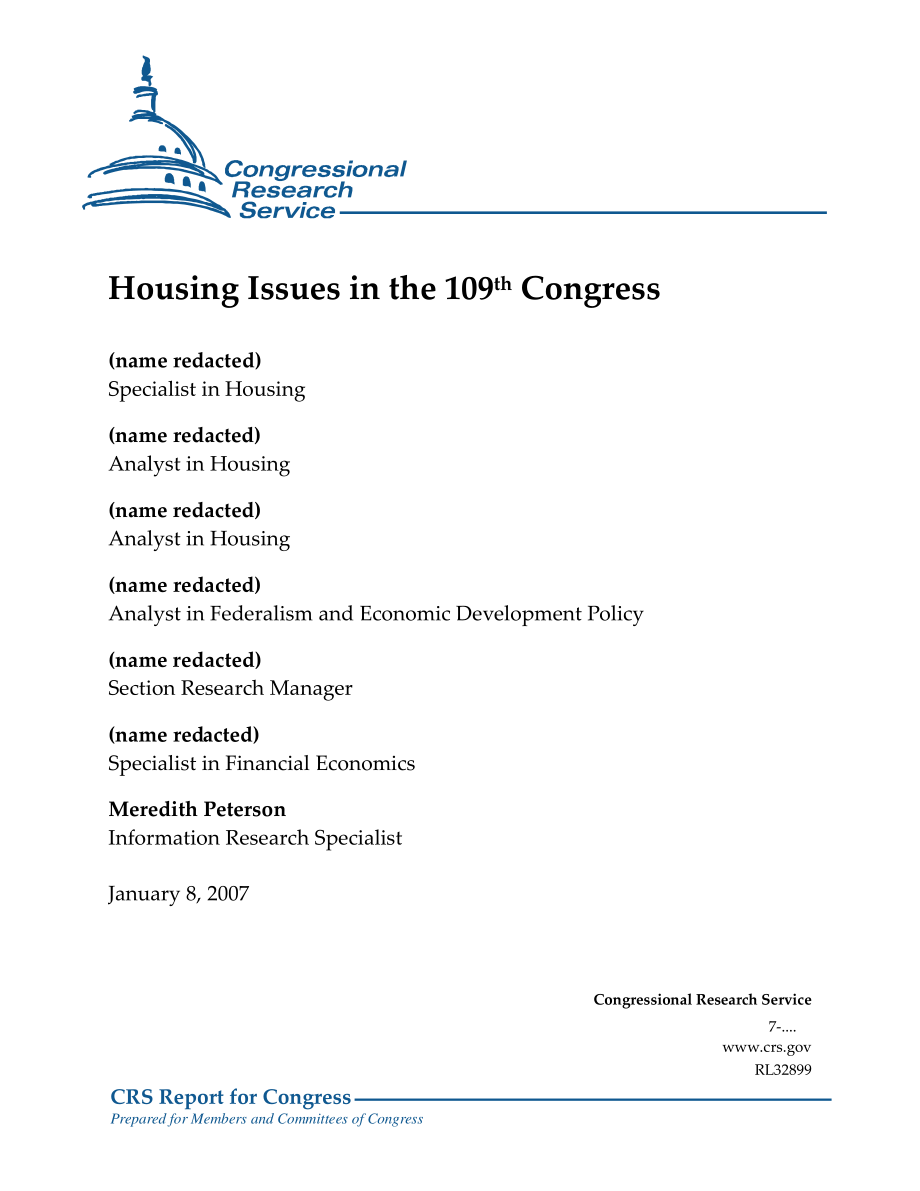 [20070108]RL32899_第109届国会的住房问题.pdf_第1页
