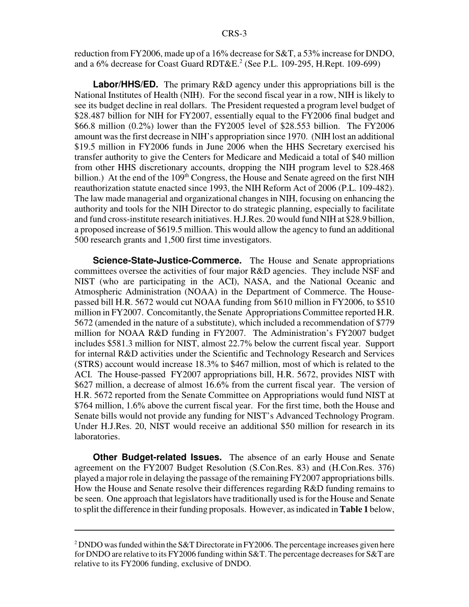 [20070313]RS22523_持续决议下的联邦研发资金.pdf_第3页