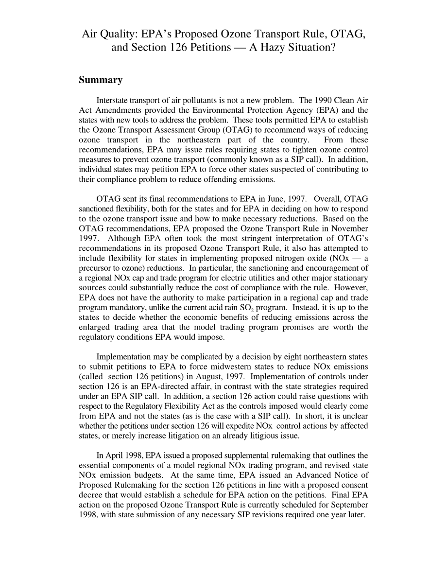 [19980514]98-236ENR_空气质量：EPA提议的臭氧运输规则、OTAG和第216节请愿书——一个模糊的情况？.pdf_第3页