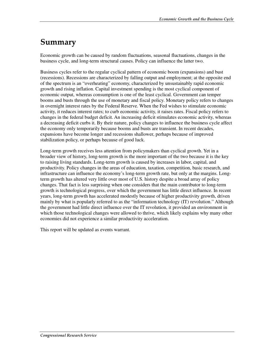 [20070705]RL34072_经济增长和商业周期：特征、原因和政策含义.pdf_第2页