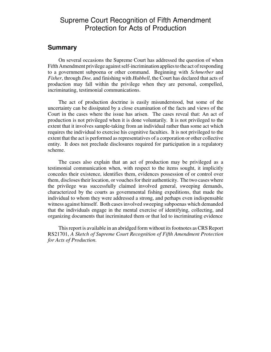 [20040102]RL32184_最高法院承认第五修正案对生产行为的保护.pdf_第2页