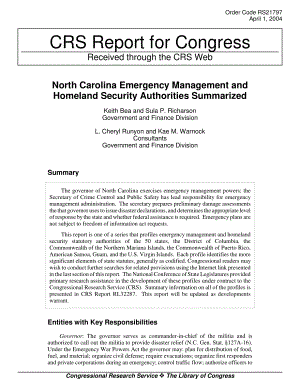 [20040401]RS21797_北卡罗来纳州应急管理和国土安全部门总结.pdf