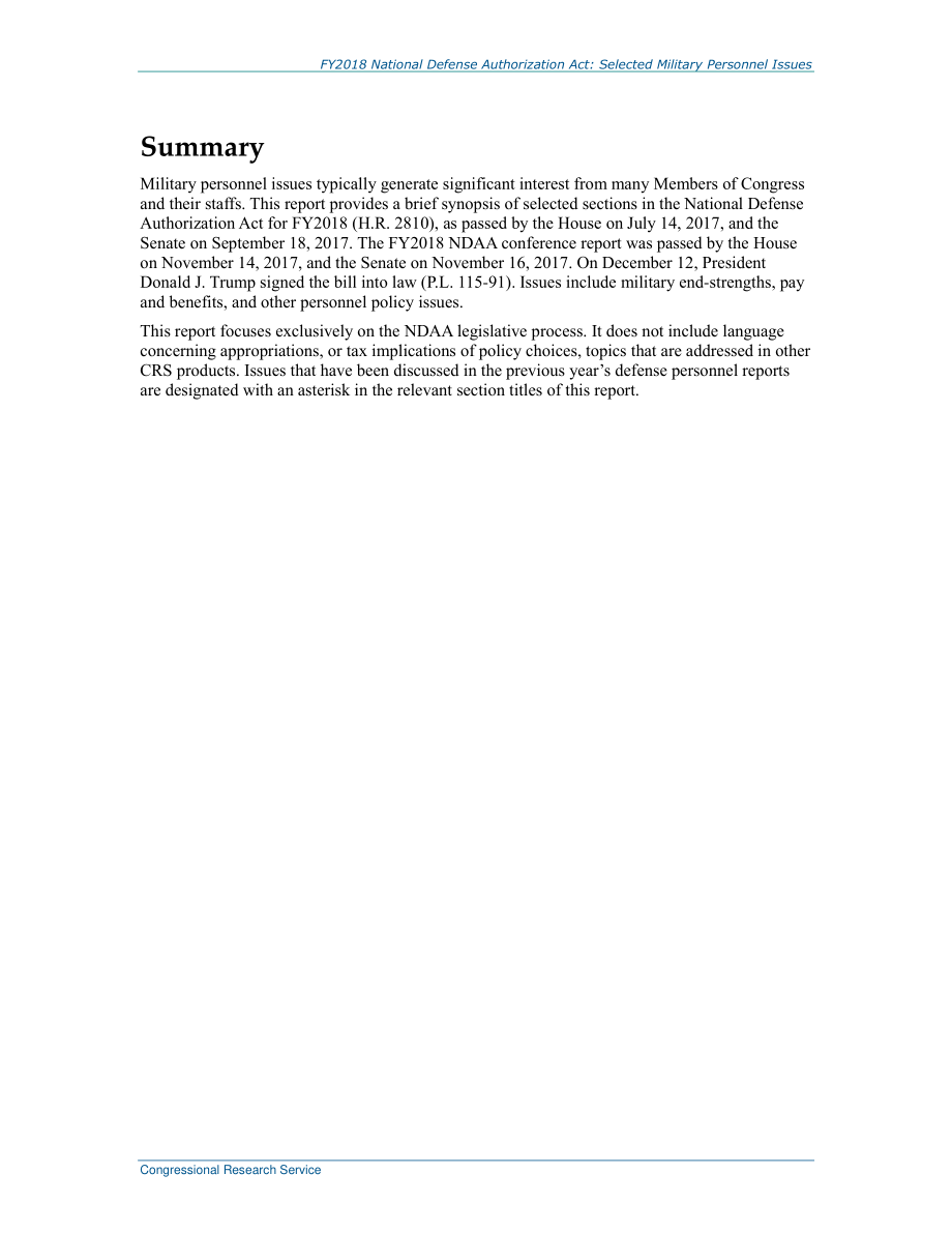 [20171214]R44923_2018财年国防授权法案：选定的军事人员问题.pdf_第2页