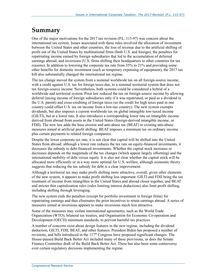 [20211216]R45186_国际公司税问题：2017年修订版（P.L115-97).pdf_第2页