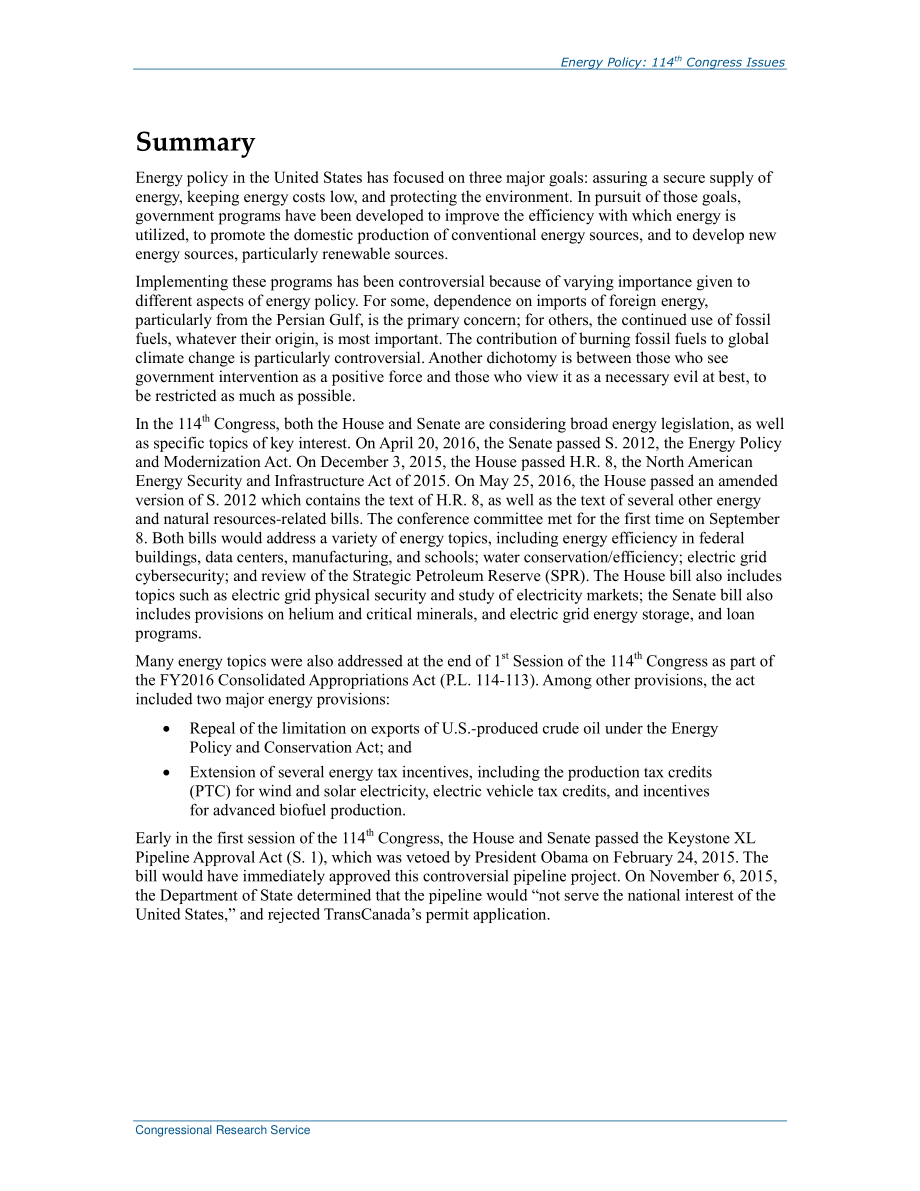 [20160930]R42756_能源政策：第114届国会议题.pdf_第2页