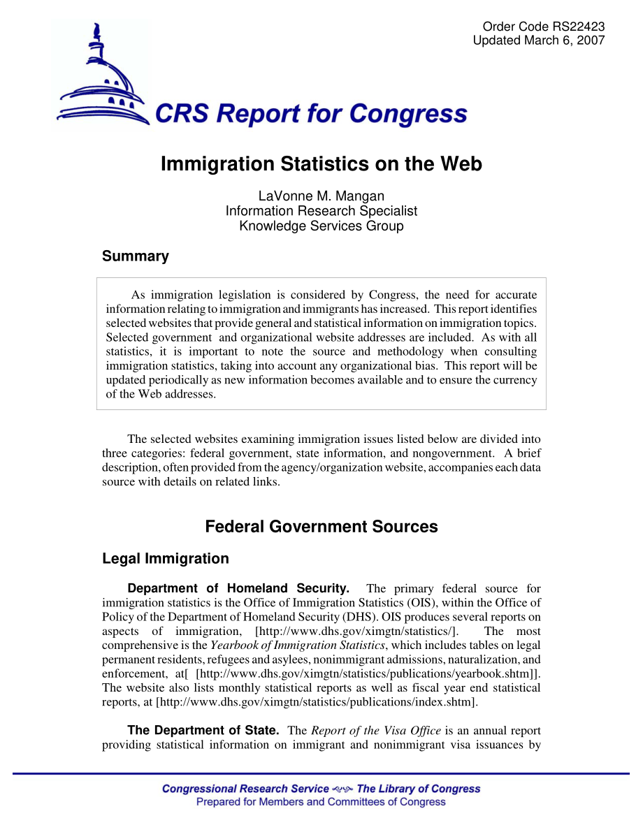 [20070306]RS22423_网上移民统计.pdf_第1页