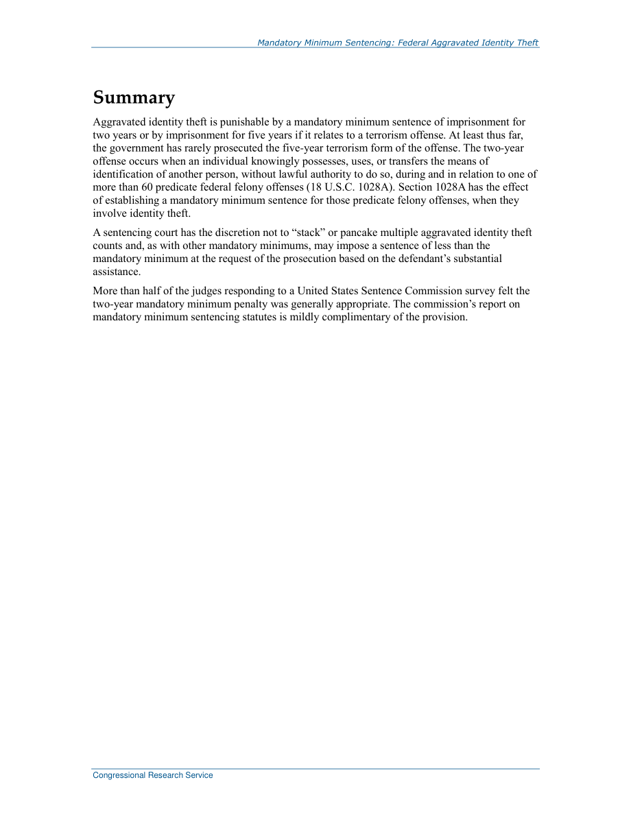 [20150820]R42100_强制性最低量刑：联邦加重身份盗窃.pdf_第2页