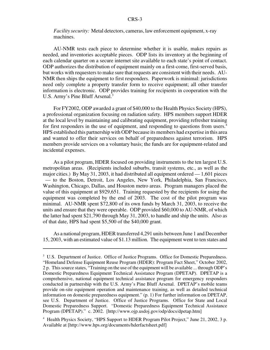 [20031219]RS21491_第一响应者资源：国土防御设备再利用计划——描述和问题.pdf_第3页