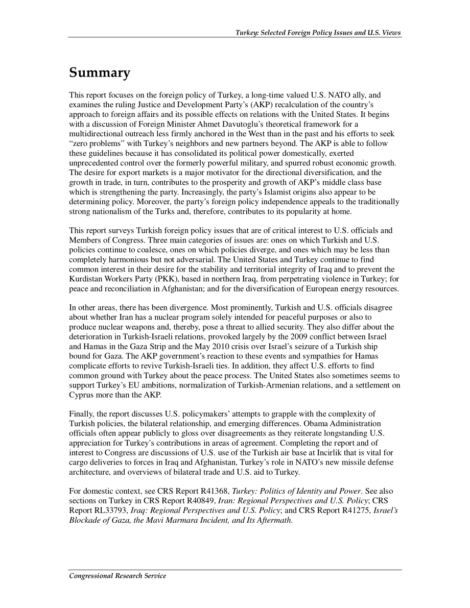 [20101128]RL34642_土耳其：选定的外交政策问题和美国观点.pdf_第2页