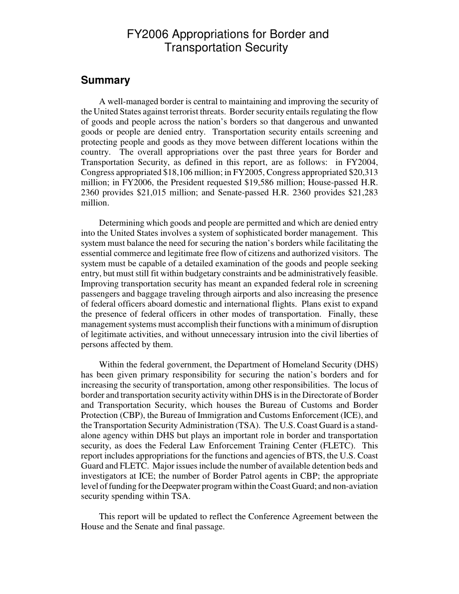 [20050824]RL33049_2006财年边境和运输安全拨款.pdf_第2页