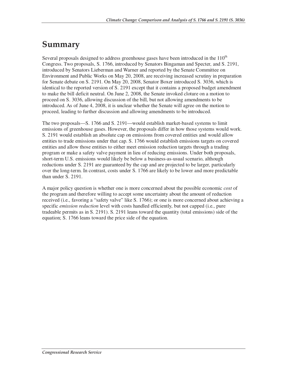 [20080604]RL34520_气候变化：S.1766和S.2191（S.3036）的比较与分析.pdf_第2页