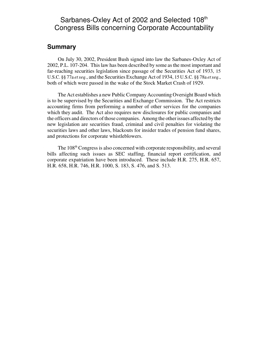 [20030423]RL31879_证券法：2002年萨班斯-奥克斯利法案和第108届国会关于公司责任的法案.pdf_第2页