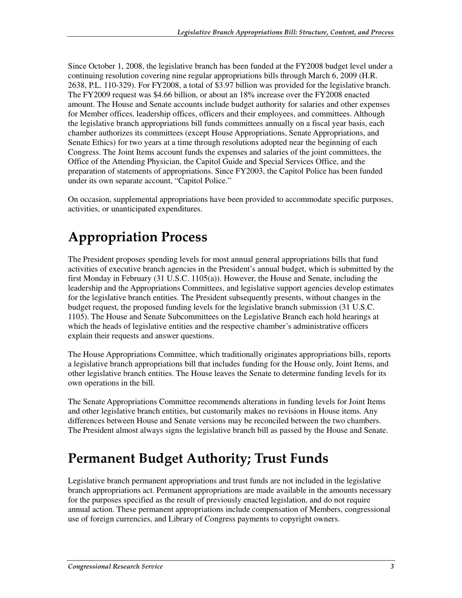 [20081223]R40083_立法部门拨款法案：结构、内容和流程.pdf_第2页