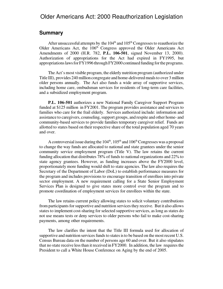 [20010514]RL30055_美国老年人法案：2000年重新授权立法.pdf_第2页