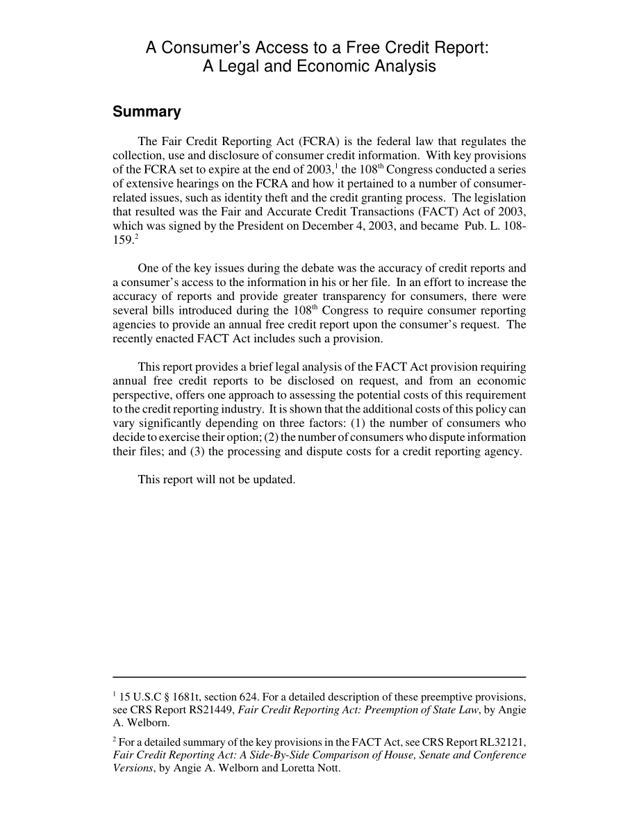 [20031216]RL32008_消费者获得免费信用报告：法律和经济分析.pdf_第2页