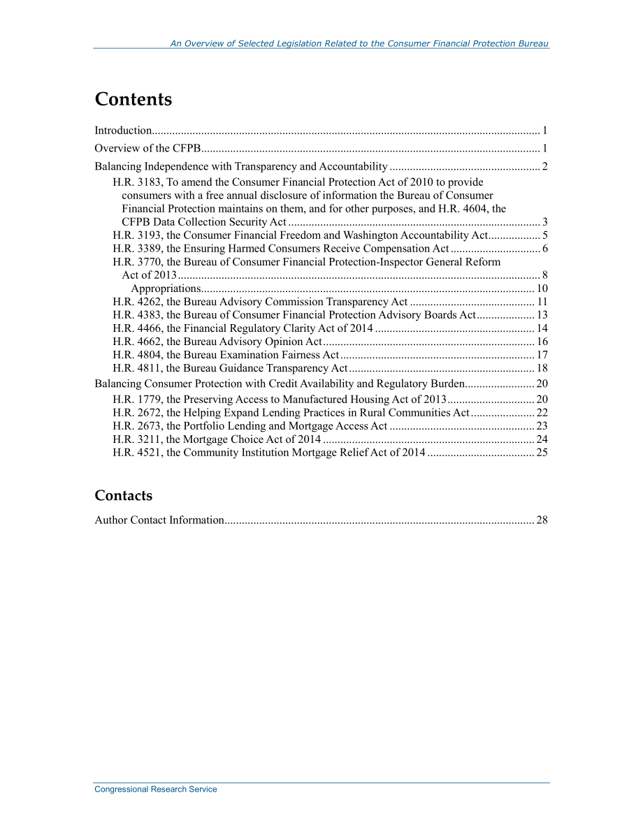 [20141229]R43837_第113届国会与消费者金融保护局（CFPB）相关的部分立法概述.pdf_第3页