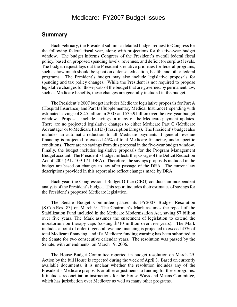 [20060331]RL33306_医疗保险：2007财年预算问题.pdf_第2页