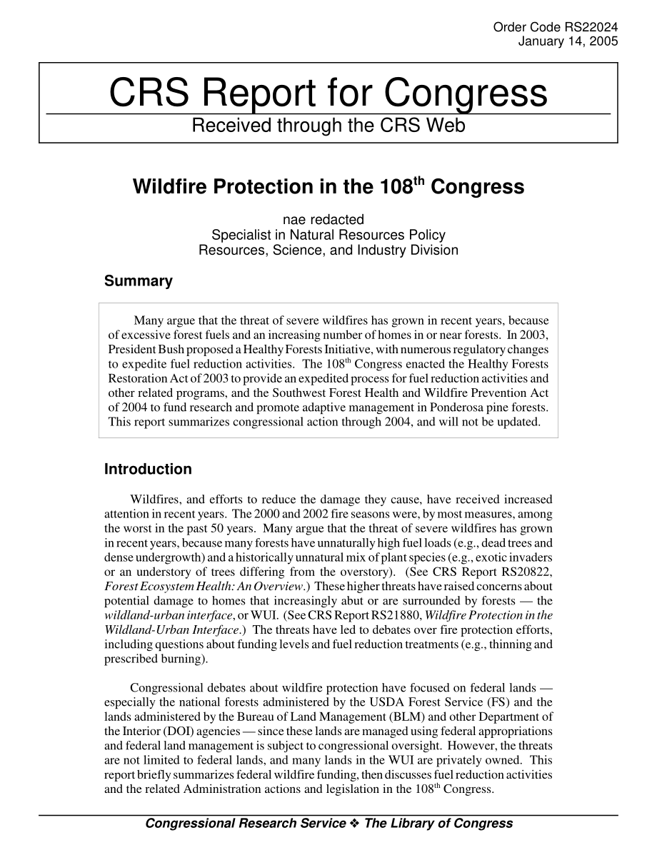 [20050114]RS22024_第108届国会的野火保护.pdf_第1页