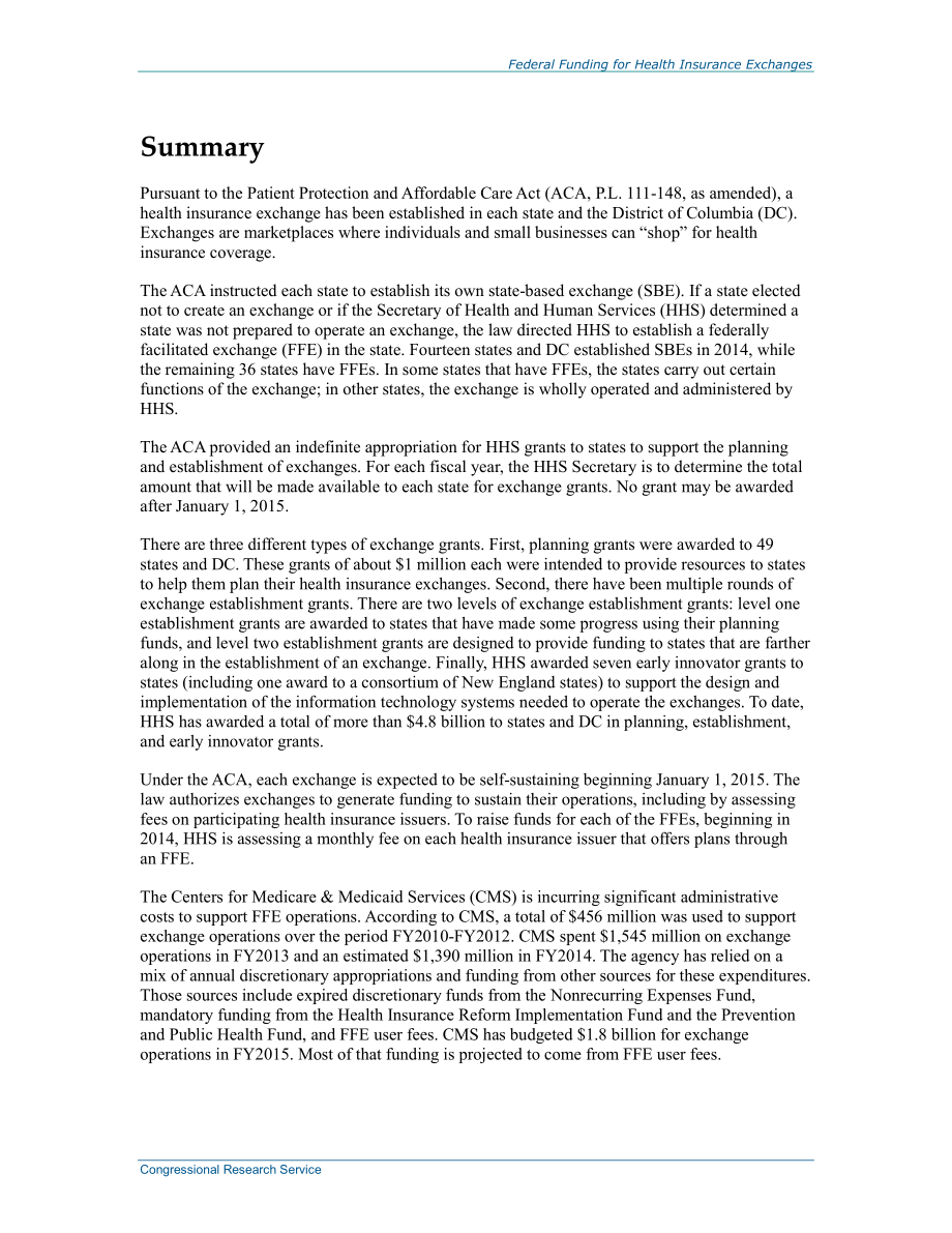 [20141029]R43066_健康保险交易所的联邦资金.pdf_第2页
