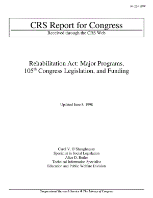 [19980608]94-224EPW_康复法案： Major Programs, 105th Congress Legislation, and Funding.pdf