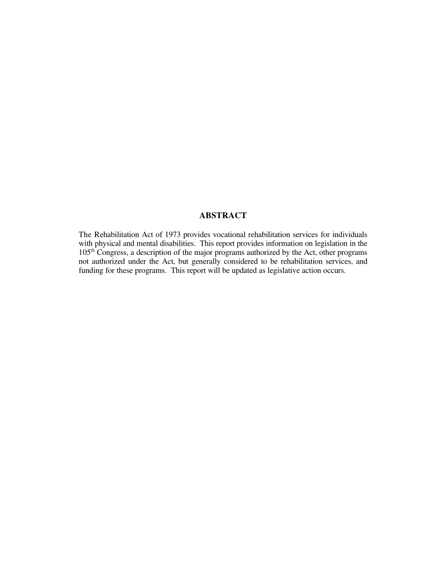 [19980608]94-224EPW_康复法案： Major Programs, 105th Congress Legislation, and Funding.pdf_第3页